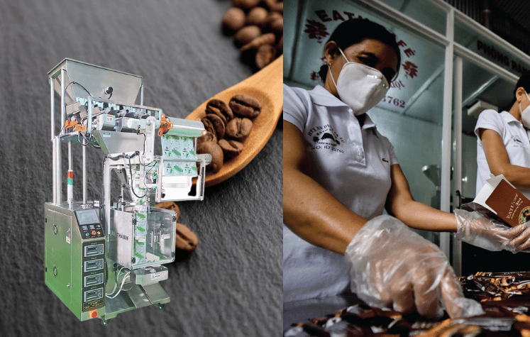 So sánh giữa đầu tư máy đóng gói cafe hạt và thuê nhân công