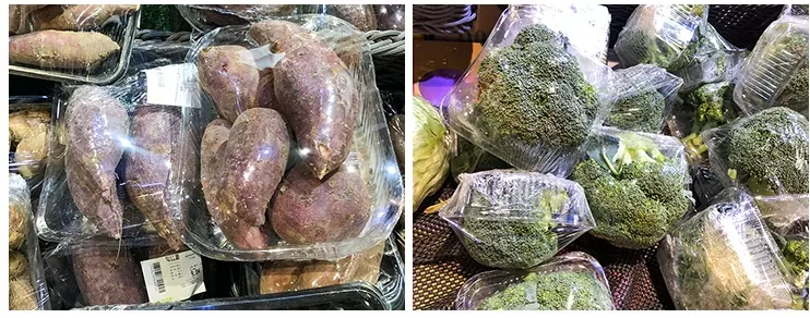 Ở Việt Nam chúng ta, có rất nhiều hoa quả, rau củ quả vô cùng phong phú. Có lợi thế là quốc gia có khí hậu ôn đới phù hợp cho quá trình và phát triển của chúng như bơ, cam, xoài, chuối, thơm, bưởi, vú sữa, dừa dưa hấu, sầu riêng, ,... các loại sản phẩm này có giá trị cao trên thị trường quốc tế. Tuy nhiên, khi chúng ta muốn xuất khẩu đến các nước châu Âu, Nhật Bản, Hàn Quốc, Mỹ,..hay các quốc gia Đông Nam Á trong khu vực thì điều đầu tiên chúng ta quan tâm là dây chuyền sản xuất, chất lượng đầu vào của sản phẩm, quá trình sản xuất, chất lượng sau khi đóng gói,... cần phải đạt được sản phẩm lẫn hình thức phải đồng nhất và đẹp mắt. Đóng gói bằng cách truyền thống sẽ không đạt được chất lượng như mong muốn, mẫu mã - bao bì sẽ không có bước đột phá để gây ấn tượng cho người tiêu dùng. Máy đóng gói rau củ quả ra đời giúp ta khắc phục được các tình trạng như bao bì không bị đồng đều sau khi đóng gói, mẫu mã ngày càng đa dạng và phong phú, sản phẩm luôn được bảo vệ khỏi các tác nhân từ bên ngoài, việc lưu trữ cũng được kéo dài hơn. Bạn là một doanh nghiệp khi mới biết đến máy đóng gói, đang tìm hiểu chúng nhiều hơn nhưng chưa biết tham khảo hay tìm hiểu như thế nào để tìm thấy chiếc máy thích hợp? Hãy để An Thành từ vấn và hỗ trợ bạn hoặc bạn có thể thông qua bài viết dưới đây để hiểu rõ hơn về chúng nhé! Máy đóng gói rau củ quả dạng chân không: Là thiết kế mới nhất của chúng tôi để đóng gói rau và trái cây bằng khay có màng bọc. Máy rất phổ biến cho các nhà cung cấp trái cây và rau quả. Đặc biệt là đối với các điểm vượt trội. Nó được làm bằng thép không gỉ 304. Phương pháp điều khiển là điều khiển PLC. Một máy chỉ cần một người vận hành để vận hành máy. Tiết kiệm sức lao động và hiệu quả cao. Machie có thể đóng gói hầu hết tất cả các loại rau củ quả như: cà chua, cà rốt, cà chua bi, dưa chuột, bắp cải, củ sen, rau bina, ngũ cốc. trái cây như: táo, lê, đào, chanh, cam, dâu tây, vv. Ngoài ra, máy còn phù hợp với các loại nguyên liệu khác như thịt, trái cây sấy khô, xà phòng ... ► Cấu trúc chính của thiết bị: Thiết bị chủ yếu bao gồm khung chính, hệ thống dán màng tự động, hệ thống làm nóng nhiệt độ không đổi, hệ thống truyền tải màng bám, hệ thống kéo dài màng bám, hệ thống truyền tải cảm ứng trọng lực và điều khiển màn hình cảm ứng hệ thống. ►Các tính năng chính của máy đóng gói rau củ quả: Việc vận hành thiết bị rất thuận tiện, việc thay phim cũng rất tiện lợi. Thiết bị chiếm không gian và cần ít không gian hơn để vận hành. Các loại rau và trái cây hình dài (chẳng hạn như dưa chuột và củ cải, v.v.) hoặc các loại rau hình elip lớn hơn (như bắp cải và xoài, v.v.) có thể được đóng gói mà không cần khay, nghĩa là, việc đóng gói có thể được thực hiện mà không cần khay, và sản phẩm có thể được đặt trực tiếp vào vị trí được chỉ định để hoàn thành việc đóng gói. Khi cần thay phim, hãy nhấp vào nút tương ứng khi chạm vào và các bước thao tác chi tiết để thay thế phim sẽ được hiển thị trên màn hình cảm ứng. Chương trình đóng gói có thể chạy bình thường sau khi nhập hoặc gọi các kích thước chiều dài, chiều rộng và chiều cao một cách chính xác. Có thể cung cấp một cảm biến lực 10Kg. Đóng gói nhanh nhất có thể là 15 lần mỗi phút. Bộ phận truyền tải cảm biến trọng lực ► Bảo vệ an toàn thiết bị: Tất cả các khu vực nguy hiểm tiềm ẩn của thiết bị, chẳng hạn như đặt giá đỡ, nền tảng đóng gói và cơ chế tải phim được trang bị quang điện thiết bị bảo vệ an toàn xuyên tia. Khi chướng ngại vật xảy ra trong một trong khoảng thời gian, thiết bị sẽ tự động tắt. Điều cần lưu ý là khi thiết bị đang chạy và đóng gói trên nền tảng đóng gói được nâng lên, thiết bị bảo vệ khu vực sẽ tạm thời bị lỗi. Tại thời gian này, nghiêm cấm với với hoặc gửi các vật thể lạ vào để tránh thương tích cá nhân và thiệt hại thiết bị. Quy trình làm việc bán tự động: Bật → Nhấp để đồng ý tuân thủ các vấn đề an toàn → Nhấp để chạy phương pháp bắt đầu trang được đặt thành chế độ bán tự động (giá trị mặc định) → nhấp vào khay để chọn tên sản phẩm cần đóng gói và bấm OK → bấm vào nhãn để chọn tên sản phẩm cần dán và bấm OK → Đặt sản phẩm đã đóng gói → Nhấp vào nút bắt đầu đóng gói trên màn hình cảm ứng → đặt sản phẩm đóng gói tiếp theo → đóng gói hoàn tất → tháo sản phẩm → nhấp vào bắt đầu nút đóng gói trên màn hình cảm ứng → đặt sản phẩm đóng gói tiếp theo → đóng gói hoàn tất → tháo sản phẩm → (Bắt đầu một vòng lặp vô hạn bằng cách nhấp vào nút bắt đầu đóng gói trên màn hình cảm ứng Quy trình làm việc hoàn toàn tự động: Bật → Nhấp để đồng ý tuân thủ các vấn đề an toàn → Nhấp vào chạy chế độ bắt đầu trang được đặt thành chế độ tự động → Nhấp vào khay để chọn tên của sản phẩm được đóng gói và nhấp vào OK → bấm vào nhãn để chọn tên sản phẩm cần dán nhãn và bấm OK → cho sản phẩm đã đóng gói vào → thiết bị bắt đầu chạy tự động Đặt sản phẩm đóng gói tiếp theo → Đóng gói xong → Lấy sản phẩm ra → Đặt sản phẩm đóng gói tiếp theo → Đóng gói xong → Lấy sản phẩm ra → Đặt sản phẩm đóng gói tiếp theo → Đóng gói hoàn tất → Lấy sản phẩm ra (Bắt đầu vòng lặp vô tận với sản phẩm đóng gói thứ hai làm điểm bắt đầu); Máy đóng gói rau củ quả ngang: Dù là kích thước lớn hay nhỏ, thiết bị này đều có thể đóng gói các sản phẩm khác nhau. Máy tính hoạt động màn hình là đơn giản intuitionistic, phù hợp với phổ biến nhà điều hành để vận hành máy này. Máy được cài đặt tốt, đảm bảo chất lượng và có thiết bị an toàn để ngăn ngừa cắt hư bao bì sản phẩm. Niêm phong dạng ngang có thể thiết lập duy nhất bên niêm phong hoặc cả hai mặt niêm phong không gắn Không cần phải tự thiết lập chiều dài túi. Trong quá trình hoạt động máy có thể tự động tự động phát hiện và thiết lập chiều dài túi. Máy đóng gói rau củ quả có thể trang bị thêm các loại máy sau để hoàn thành quá trình sản xuất của mình: Máy indate Thiết bị điền khí Vài đặc điểm cơ bản của thiết bị, ta có: 1. Machine gồm hai bộ phim trục để trao đổi phim một cách dễ dàng, cho ta có thể điều chỉnh nhanh hơn. 2. There là một cảm biến trong ngang niêm phong vị trí để hiển thị lỗi trong cắt. 3. Niêm phong dạng ngang có thể được thiết lập duy nhất cutter hoặc đôi cutter. 4. There là thiết bị để xả không khí trong túi trong khi đóng gói. 5. Cắt được theo thiết kế cho chất bôi trơn giảm, vì vậy không có chất bôi trơn cần thiết cho cutter bảo trì. 6. Ngôn ngữ đa dạng: có thể tùy chỉnh theo yêu cầu của khách hàng. Chi tiết máy đóng gói rau của quả có gì? Màn hình PLC cảm ứng: SIEMENSE (Đức) hoặc OMRON. Cảm biến hình ảnh: SICK (Đức). Điều khiển nhiệt độ: OMRON (Nhật Bản). Sản Phẩm có các tính năng hoạt động như thế nào? Các hệ thống servo thay thế các cơ khí truyền thống phim hệ thống cho ăn, mà đơn giản hóa các cấu trúc cơ khí, làm bao bì máy chạy trơn tru hơn. Bảo dưỡng định kỳ là thuận tiện hơn, đơn giản, giảm kỹ năng yêu cầu để các nhà điều hành, máy chạy tiếng ồn và tỷ lệ lỗi là giảm đáng kể. Máy chủ thông qua điều khiển tần số, làm giảm các chi phí của các máy và tăng các chi phí-hiệu quả. Hiển thị kỹ thuật số có thể trực tiếp hiển thị màng bao bì chiều dài, tốc độ đóng gói, đầu ra, nhiệt độ và các thông số khác. Điều khiển PLC có thể làm giảm cơ khí liên hệ với và làm cho hệ thống ổn định hơn, đáng tin cậy, và bảo trì dễ dàng hơn. Áp dụng hai chiều theo dõi tự động và Phát hiện mã màu bởi Bộ tách sóng quang. Các chính điện bộ phận được quốc tế nổi tiếng thương hiệu để đảm bảo hoạt động ổn định của thiết bị. Nó có một định vị và bãi đậu xe chức năng (ngăn chặn sắt bộ phim). Bốn Servo điều khiển động cơ: Hệ thống thông minh của niêm phong và cắt. Hoạt động đơn giản và bảo trì thuận tiện hơn. Dễ dàng lau sạch sau khi sản xuất. Di chuyển màn hình cảm ứng: Các thông số thiết lập và tùy chỉnh ngôn ngữ mà ta có thể sử dụng. Hỗ trợ quá trình vận hành trở nên dễ dàng hơn. Chiều Cao niêm phong lên đến 18cm: Chiều cao có thể được điều chỉnh trong các màn hình cảm ứng, sao cho phù hợp với sản phẩm mà ta đang đóng gói. Cắt và niêm phong: Cắt bao bì sao cho chính xác và trở nên ngay ngắn, đồng đều hơn trước khi đưa đến tay khách hàng. Đối với một nhà máy sơ chế, phân loại đóng gói trái cây tươi thường được thiết kế đồng bộ các khu vực sau: Khu vực tiếp nhận nguyên liệu đầu vào phù hợp với việc vận chuyển cơ giới, xe thô sơ, ghe thuyền ( được khảo sát cho phù hợp điều kiện thực tế) Khu vực lắp đặt các máy móc, dây chuyền thiết bị: rửa sục, bao bọc màng sáp, phân loại ( màu sắc, khối lượng, kích thước), đóng gói sản phẩm (hộp carton, hộp nhựa, bao lưới, ..) Khu vực các thiết bị phụ trợ: lò hơi, xử lý nước cấp, nước thải, máy lanhjm máy nén khí, trạm điện, … Khu vực kho mát (0 – 4 Deg C) với giá kệ được thiết kế hợp lý để đảm bảo thành phẩm. Khu vực xuất hàng, thuận lợi chuyển hàng vào container 20Ft hoặc 40Ft. Vậy máy đóng gói rau củ quả ứng vào đời sống như thế nào? Sử dụng máy đóng gói, rau củ sẽ được bảo quản trong điều kiện tốt nhất, giữ được sự tươi ngon và có thể bảo quản lâu hơn thông thường. Nếu như để ở điều kiện bình thường, rau củ quả dễ bị các loại vi khuẩn xâm nhập, sinh sống và gây bệnh trên đó. Trong thời buổi người tiêu dùng ưu tiên các thực phẩm sạch, an toàn, không chất bảo quản hóa học, sử dụng máy đóng gói rau củ quả là phương thức tốt nhất. Rau củ quả có nhiều hình dạng và kích thước khác nhau, do đó, đặc tính của máy là điều chỉnh linh hoạt bao bì để phù hợp nhất với từng loại. Hơn nữa, sử dụng máy đóng gói cũng giúp tăng năng suất cao hơn nhiều so với sử dụng nhân công truyền thống. Địa điểm bán máy đóng gói rau củ quả với chất lượng tuyệt vời và giá thành hợp lý: CÔNG TY TNHH SẢN XUẤT – THƯƠNG MẠI – DỊCH VỤ – KỸ THUẬT AN THÀNH là đơn vị sản xuất máy đóng gói chuyên nghiệp(Sau đây gọi là Công ty Máy Đóng Gói An Thành) được ra đời vào ngày 17 tháng 02 năm 2017. Trong thời kỳ hội nhập, phát triển đã tạo ra xu hướng thuận lợi cho nhiều doanh nghiệp. Cơ khí An Thành ra đời với sứ mệnh cung cấp sản phẩm tối ưu nhất, với dịch vụ và đưa ra những giải pháp hữu ích nhất. Công ty Máy Đóng Gói An Thành đã tự lựa chọn cho mình con đường đi lên, lấy chất lượng và uy tín hàng đầu. Năm 2017, cũng là năm thương hiệu Máy Đóng Gói An ThànhAn Thành chính thức được ra đời. CÔNG TY TNHH SẢN XUẤT – THƯƠNG MẠI – DỊCH VỤ – AN THÀNH Địa chỉ: 47/80 Ao Đôi, Khu Phố 10, Phường Bình Trị Đông A, Quận Bình Tân, TP.HCM Email: anthanhsale01@gmail.com Hotline (zalo) : 0903103922 – 0906312325 Website: https://www.packvn.com/ – https://maydonggoi.vip/ Facebook: https://www.facebook.com/maydonggoianthanh Pinterest: https://www.pinterest.com/donggoianthanh/_saved/ Instagram: https://www.instagram.com/maydonggoianthanh/ Twitter:https://twitter.com/donggoianthanh Linkedin: https://www.linkedin.com/in/may-dong-goi-bao-bi-an-thanh/ Youtube: Máy đóng gói An Thành – YouTube.